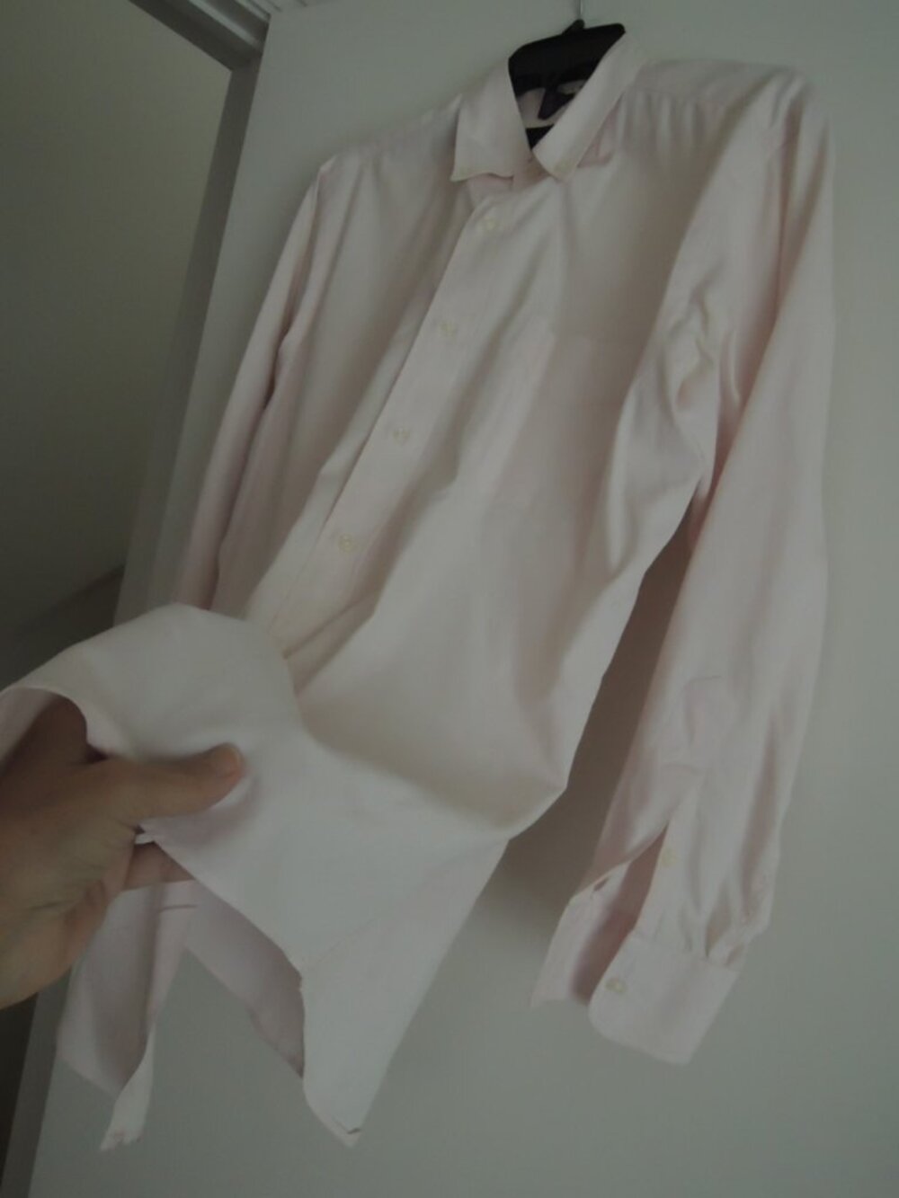 Mens Shirt Size 15.5 x 32 (M) MARK SHALE L/S Pale Pink Oxford Button Down Shirt
